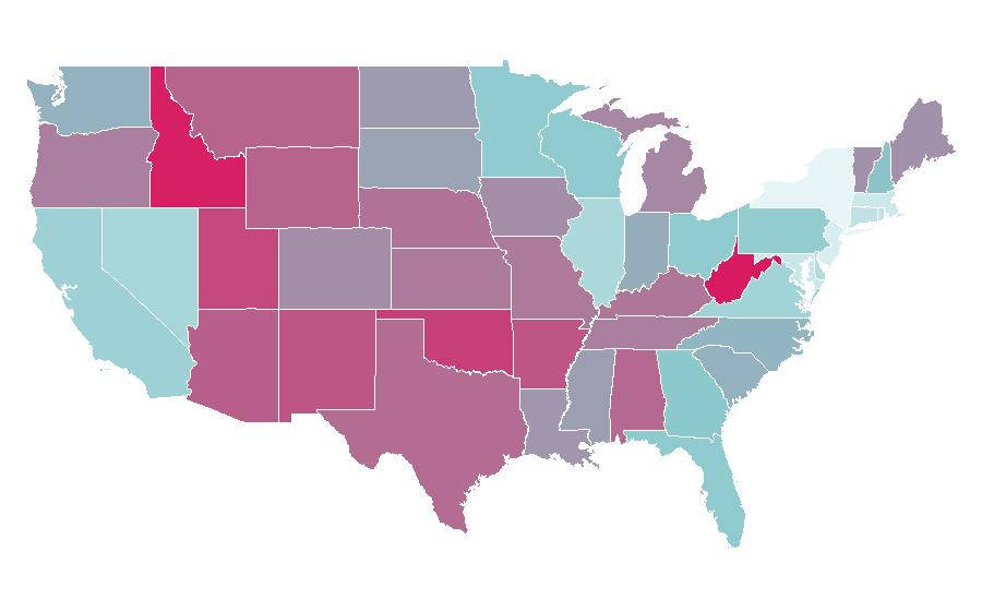 Affinity by region — Ford Ranger, United States