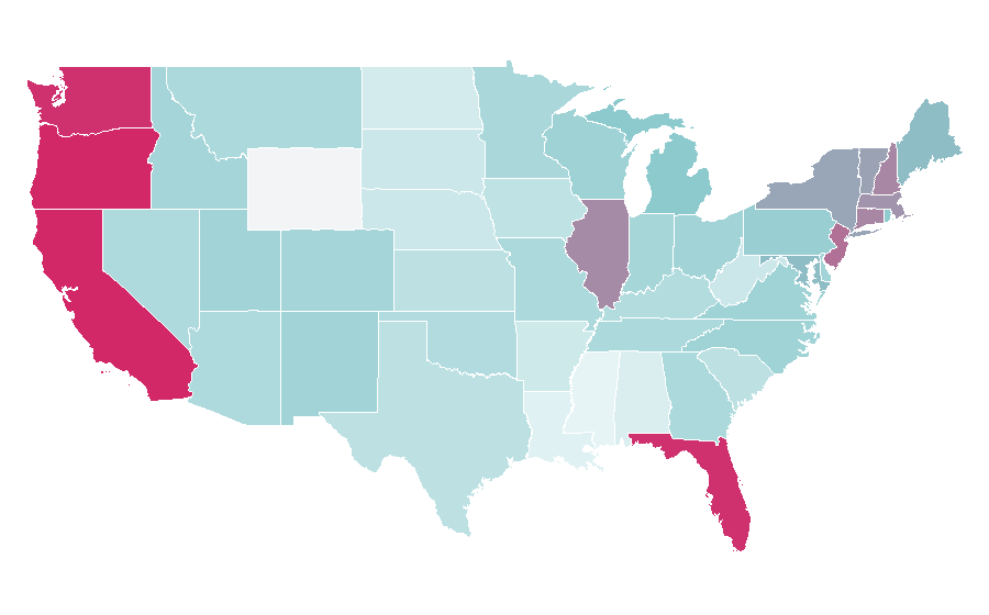 Affinity by region — Ford Transit Connect, United States