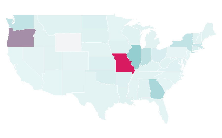 Affinity by region — Forest Park (St. Louis), United States
