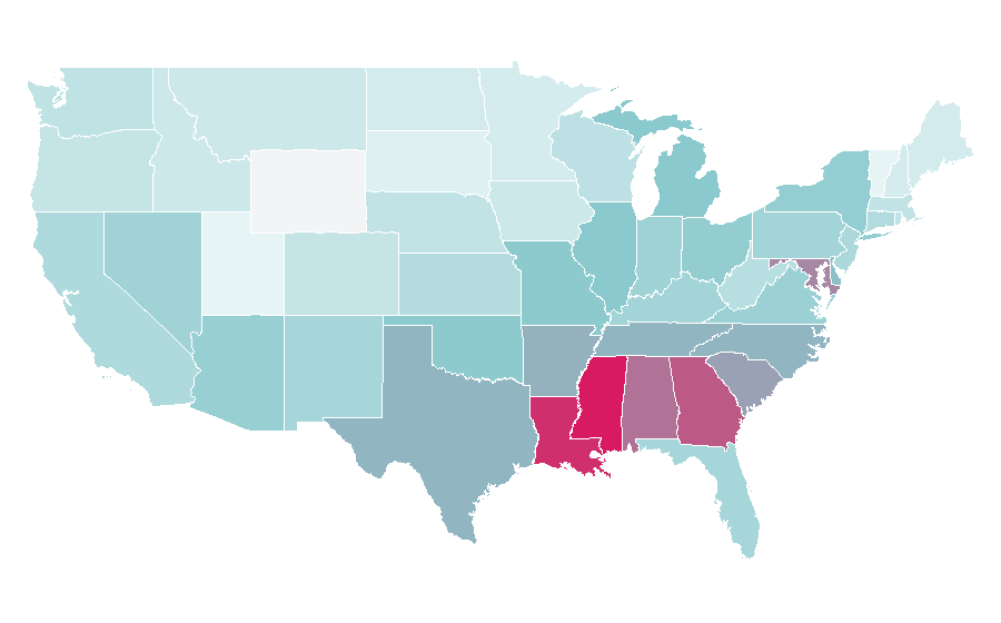 Affinity by region — Forest Whitaker, United States