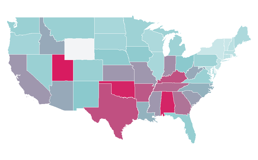 Affinity by region — Forrest Gump, United States
