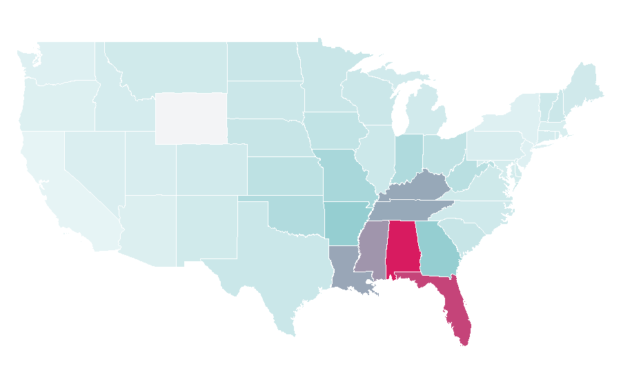 Affinity by region — Fort Walton Beach, Florida, United States