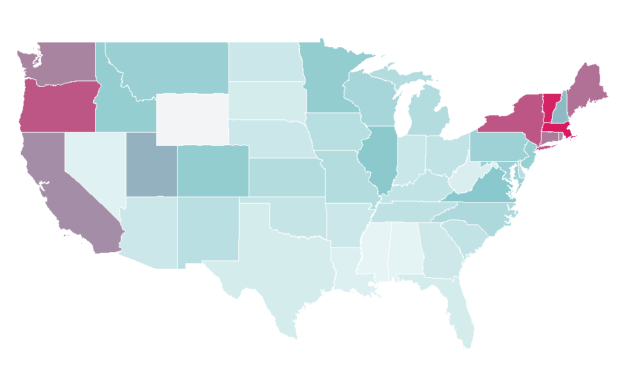 Affinity by region — Four Weddings and a Funeral, United States