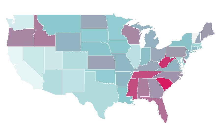 Affinity by region — Fox & Friends, United States