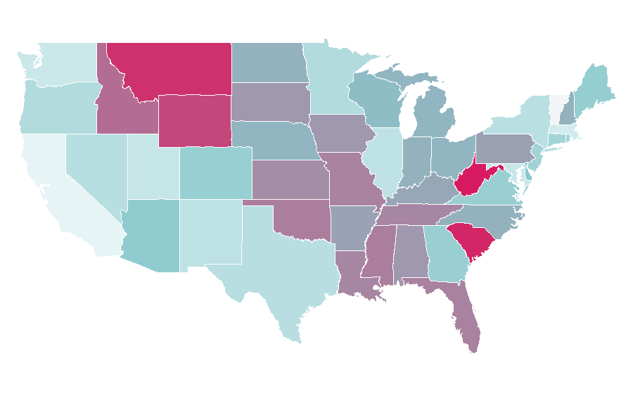 Affinity by region — Fox Nation, United States
