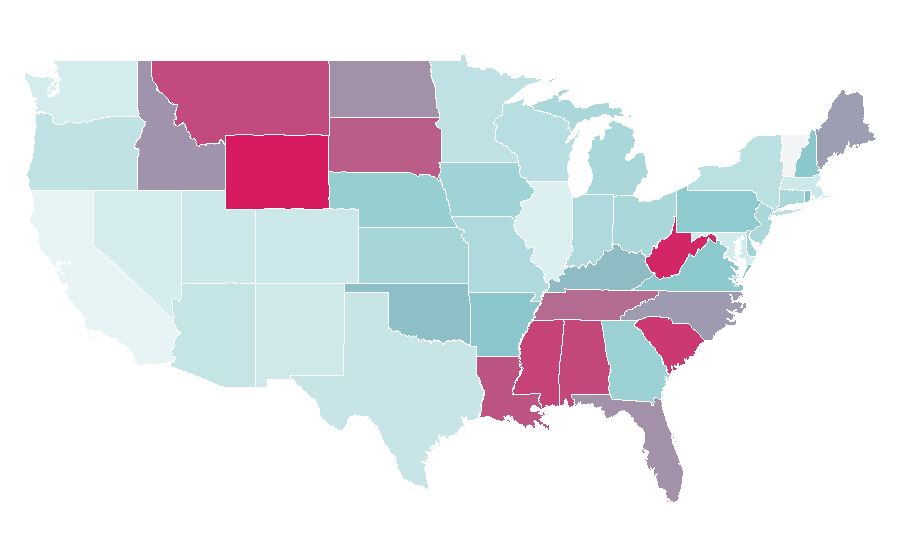 Affinity by region — Fox News Live, United States