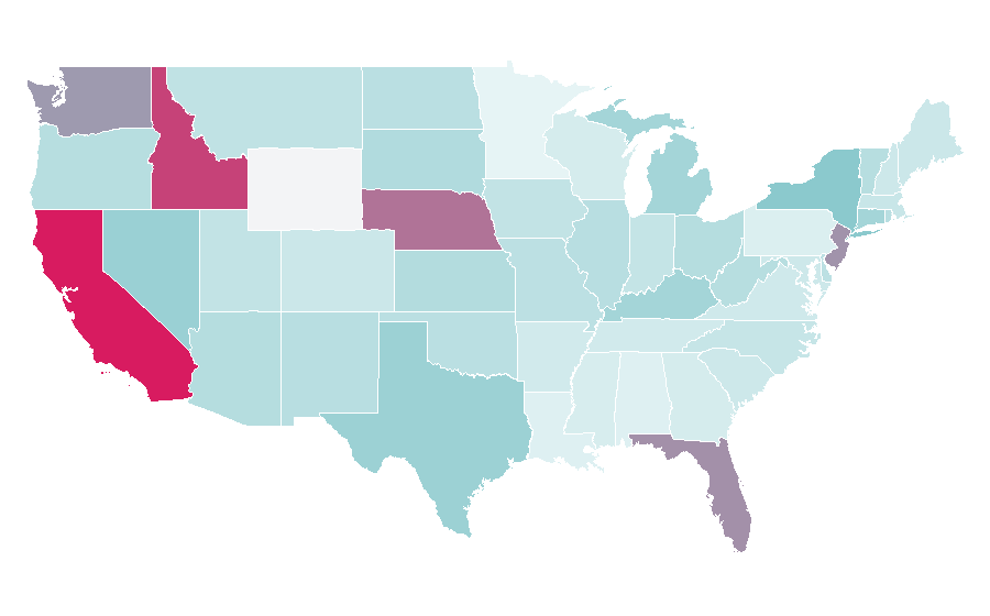 Affinity by region — Fox Sports 2, United States