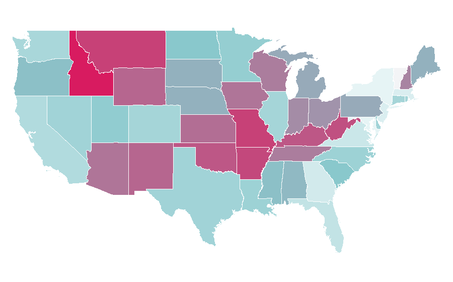 Affinity by region — Frances Fisher, United States