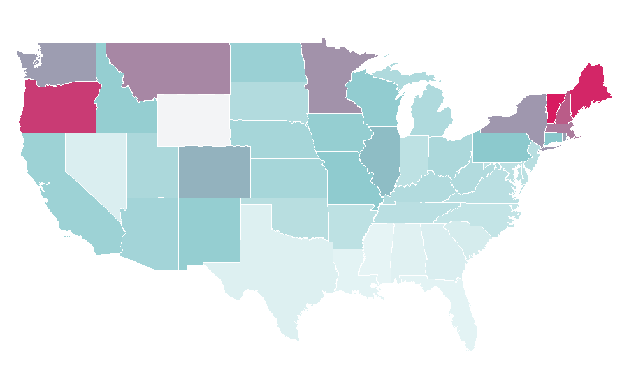 Affinity by region — Frances McDormand, United States