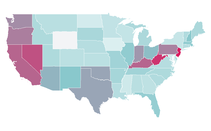 Affinity by region — Frank Iero, United States