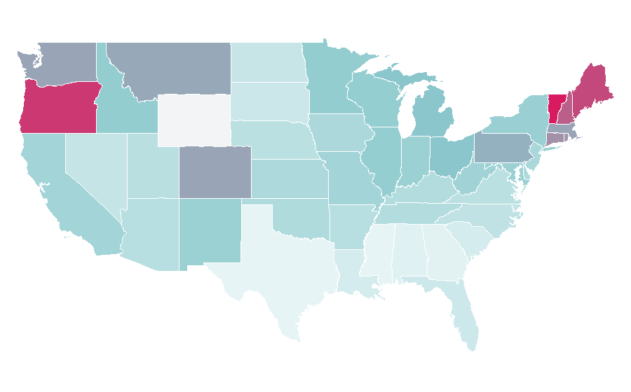 Affinity by region — Frank Zappa, United States