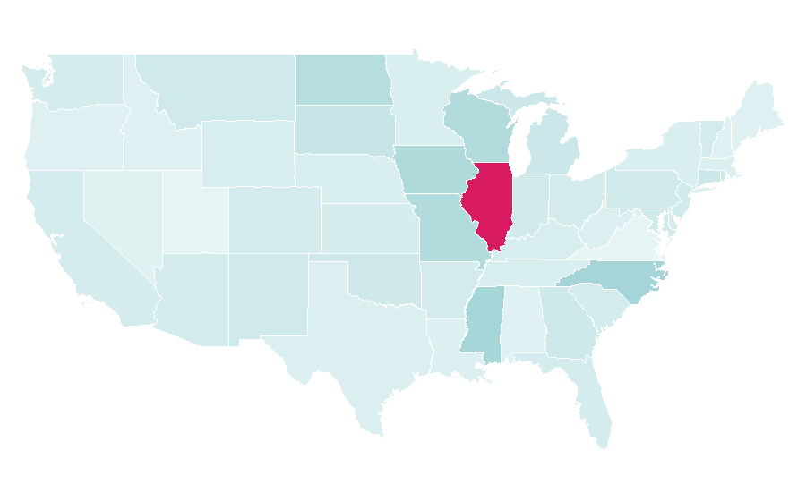 Affinity by region — Freckle, United States
