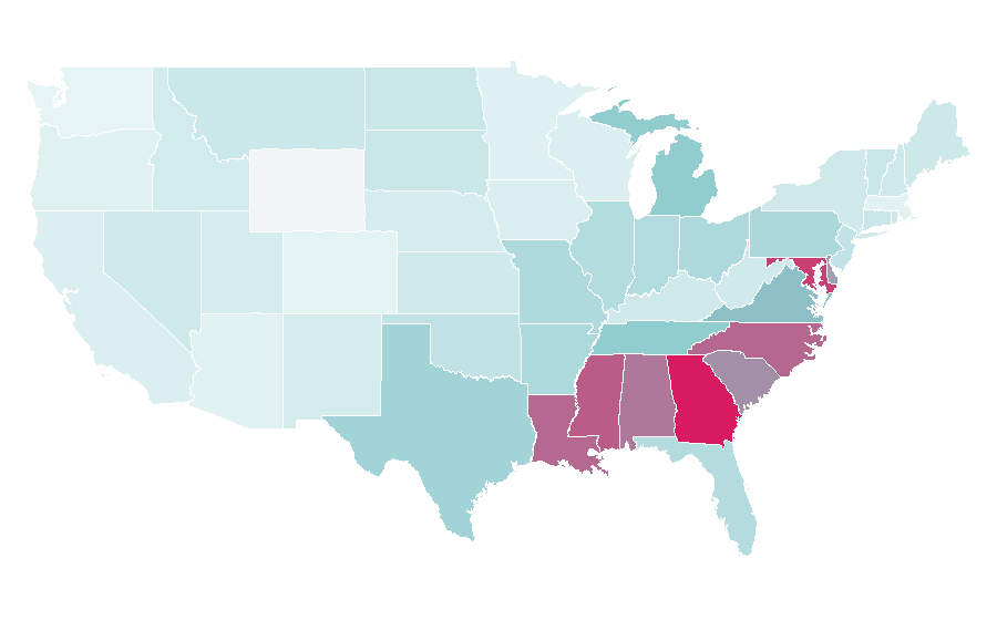 Affinity by region — Fred Hammond, United States