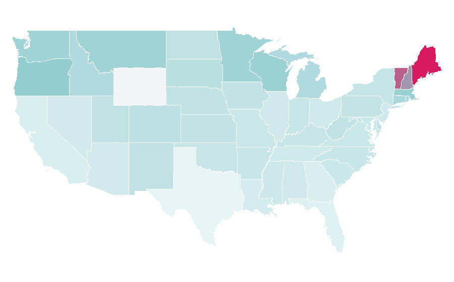 Affinity by region — Free Knitting Patterns, United States