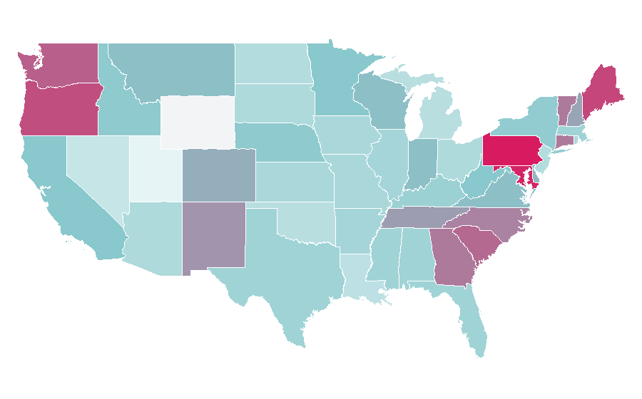 Affinity by region — Free will, United States