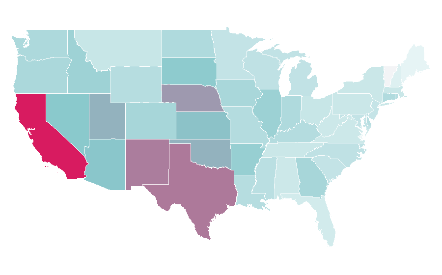 Affinity by region — Freedom Writers, United States