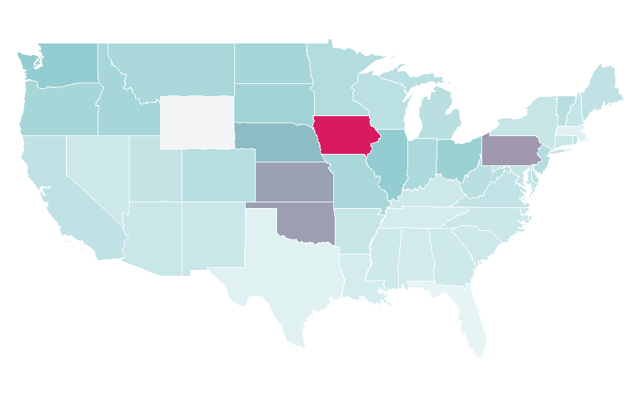 Affinity by region — Freestyle wrestling, United States