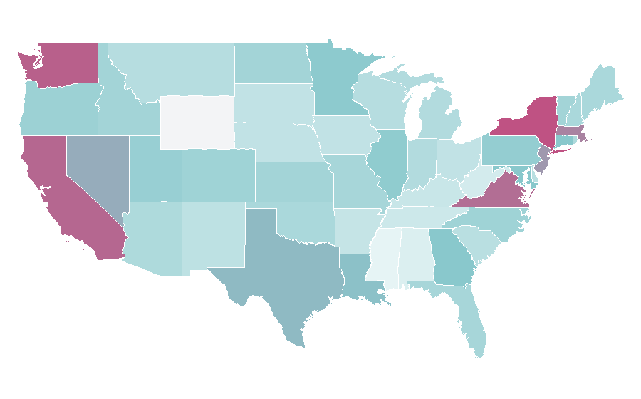 Affinité par région — French cuisine, États-Unis