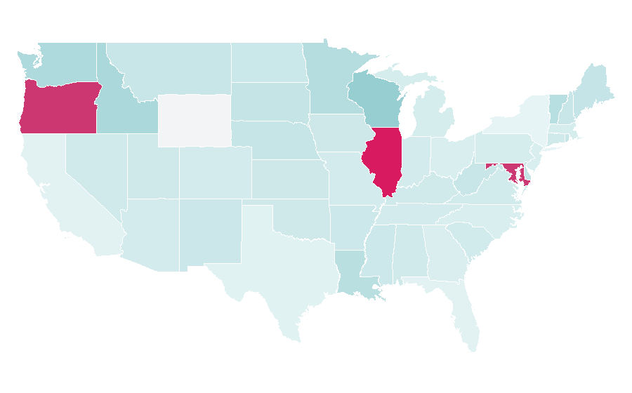 Affinity by region — Fresh Air with Terry Gross, United States