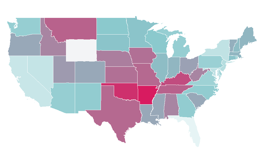 Affinity by region — Friday Night Lights (TV series), United States
