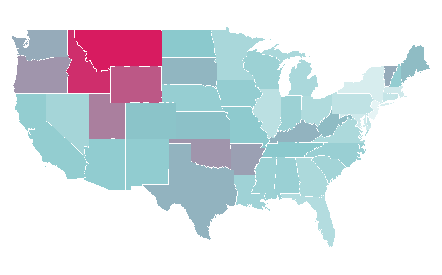 Affinity by region — Friesian horse, United States