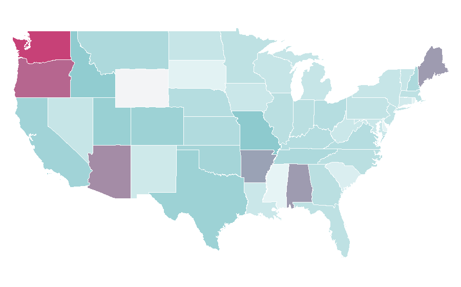 Affinity by region — Fringe (TV series), United States