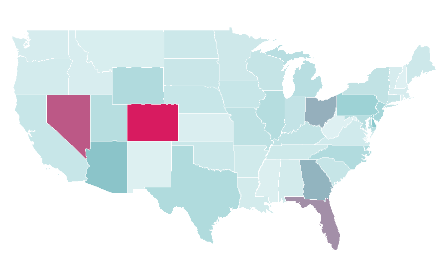 Affinität nach Region — Frontier Airlines, USA