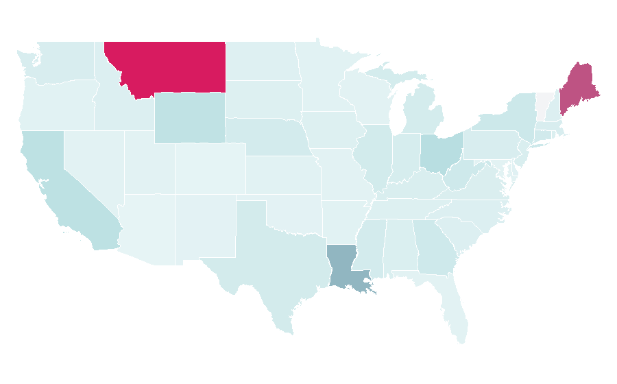 Affinity by region — Frosty (frozen dairy dessert), United States