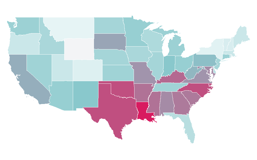 Affinity by region — Fruitcake, United States