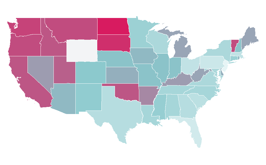 Affinity by region — Fuel economy in automobiles, United States