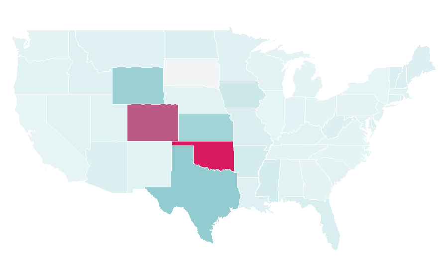 Affinity by region — Fuzzy's Taco Shop, United States