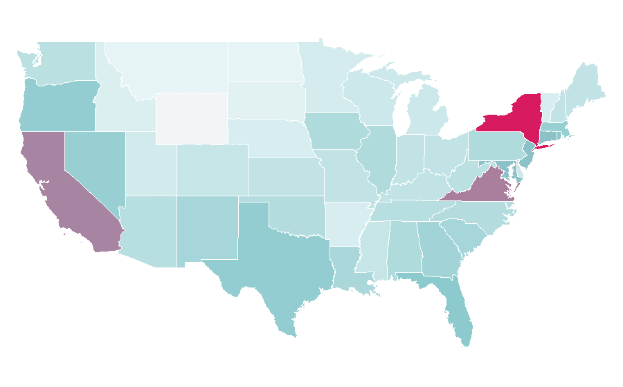 Affinity by region — FX (TV channel), United States
