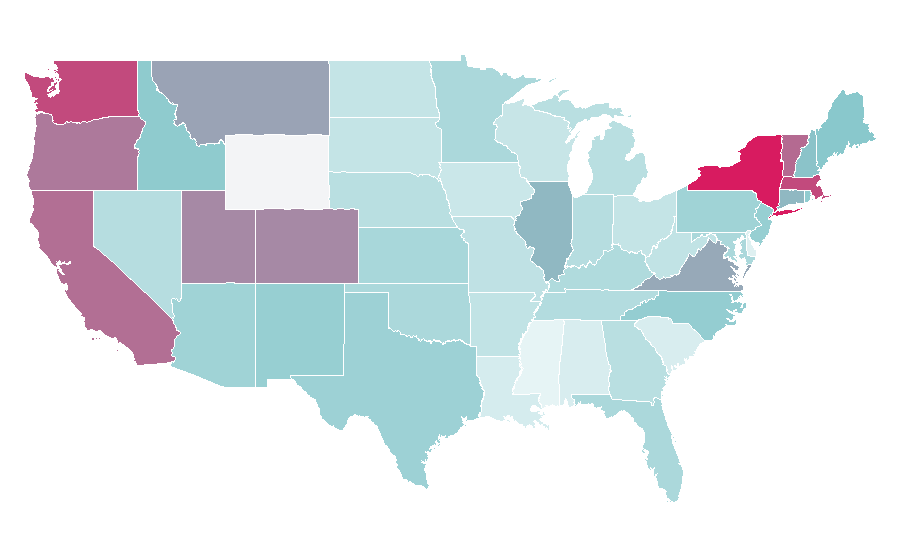 Affinity by region — Fyodor Dostoyevsky, United States