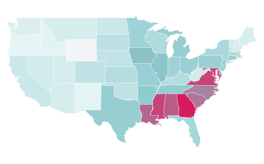 Affinity by region — Gabby Douglas, United States