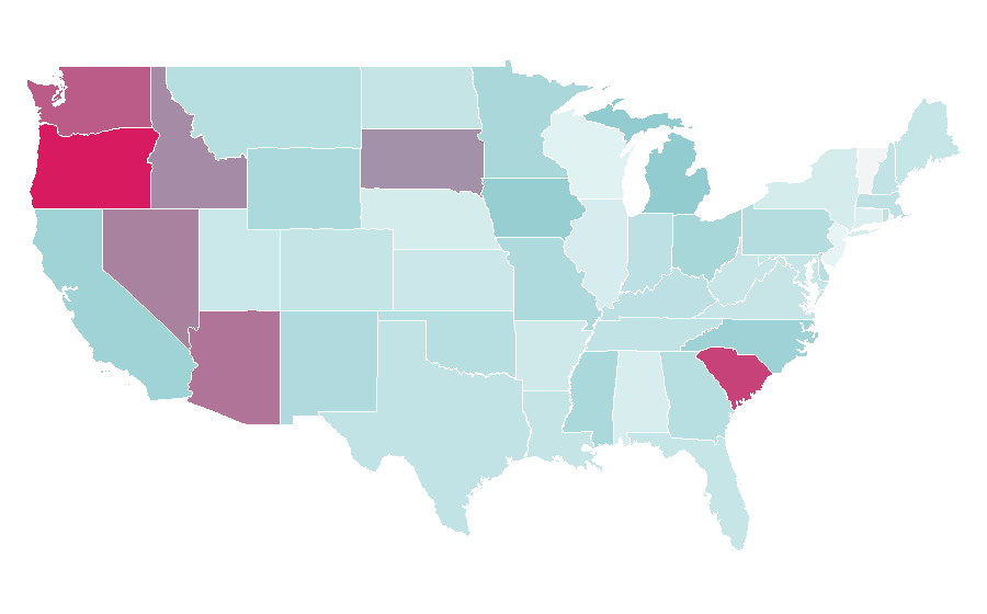 Affinity by region — Gaia Online, United States