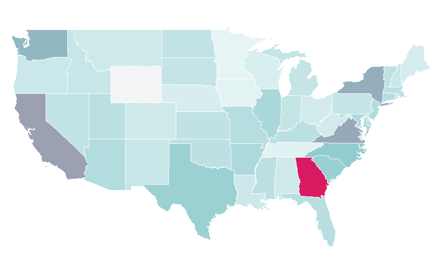 Affinity by region — Game design, United States