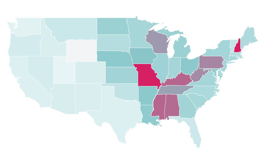 Affinity by region — Game Show Network, United States
