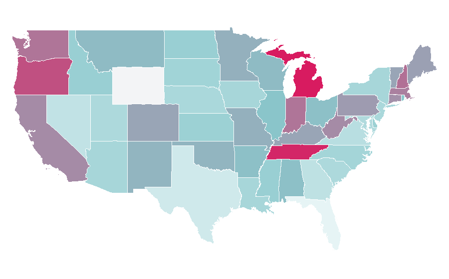 Affinity by region — G&L Musical Instruments, United States