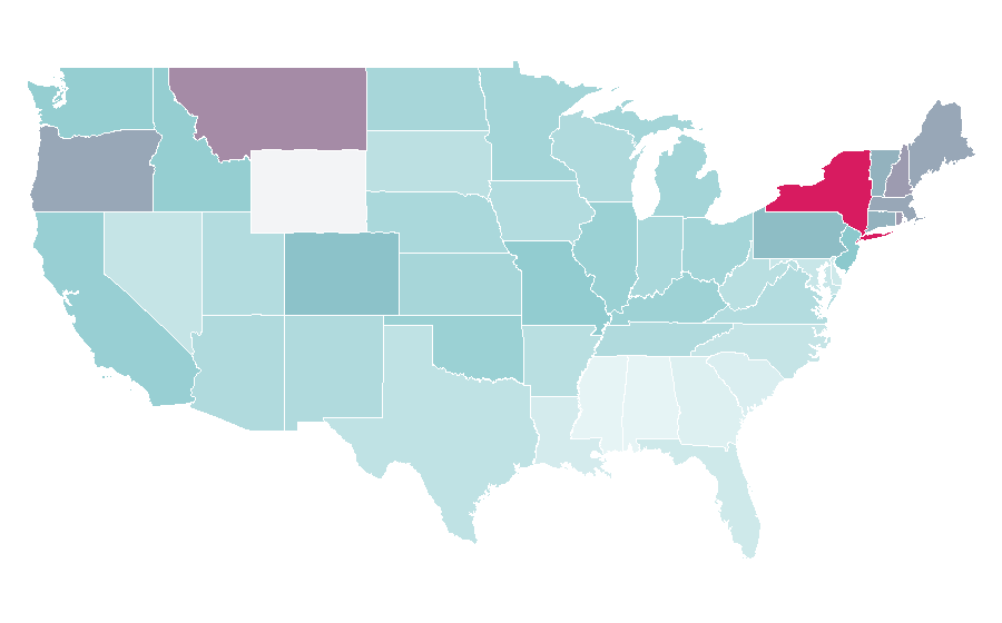 Affinity by region — Gangs of New York, United States