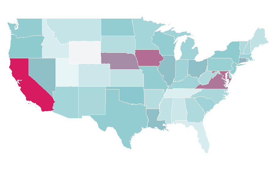 Affinität nach Region — Gangsta rap, USA