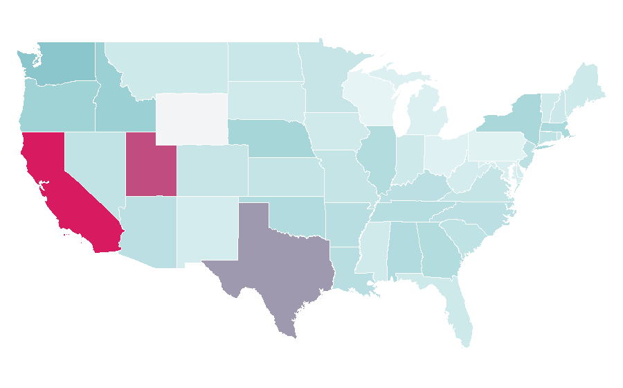 Affinity by region — Garden roses, United States