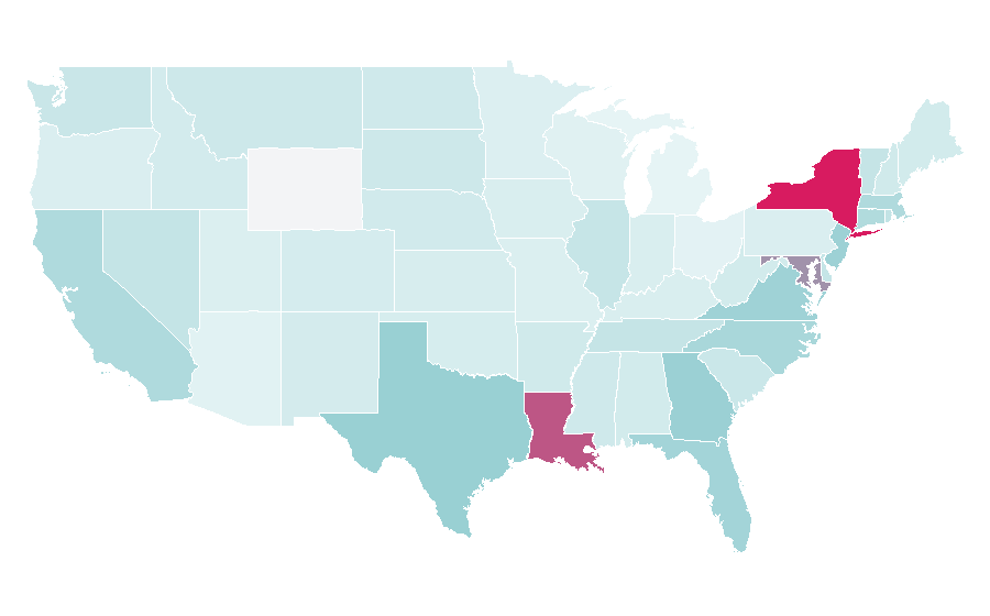 Affinity by region — Garifuna language, United States