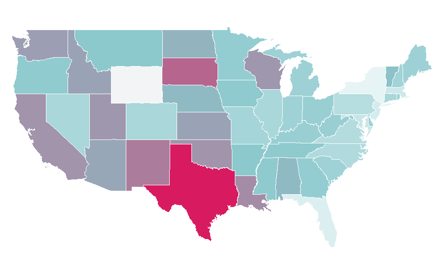 Affinity by region — Gas tungsten arc welding, United States