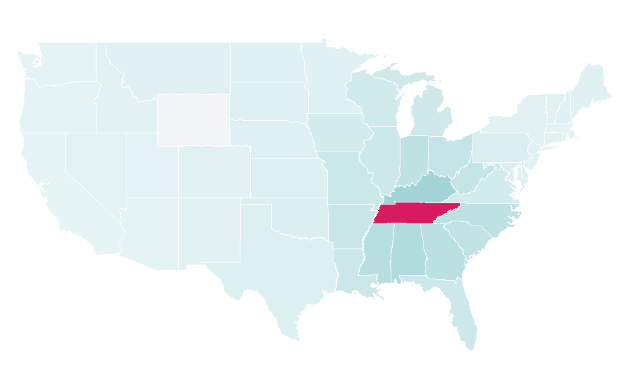 Affinity by region — Gatlinburg, Tennessee, United States
