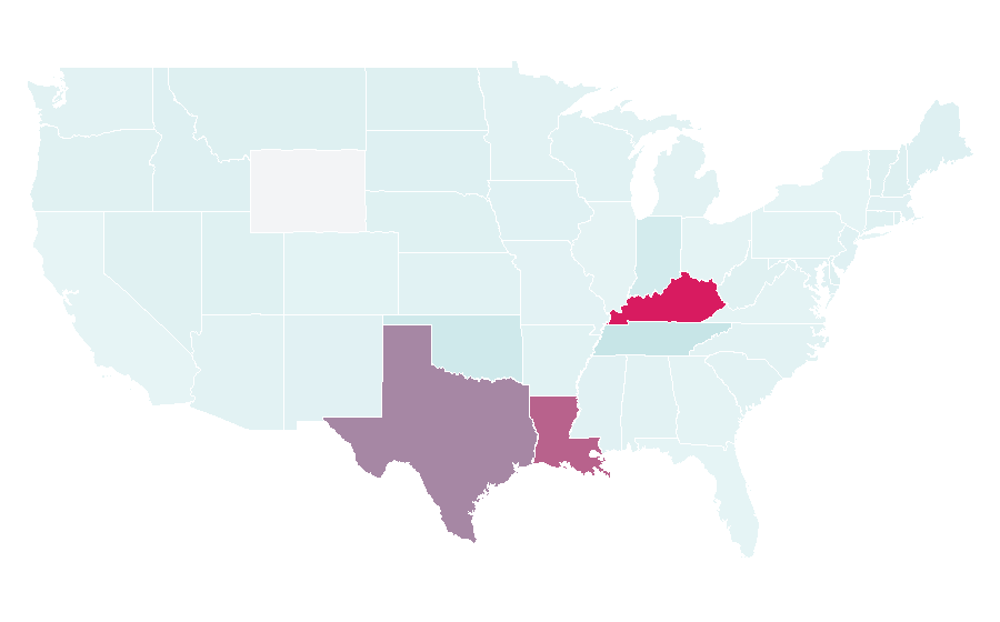 Affinity by region — Gatti's Pizza, United States