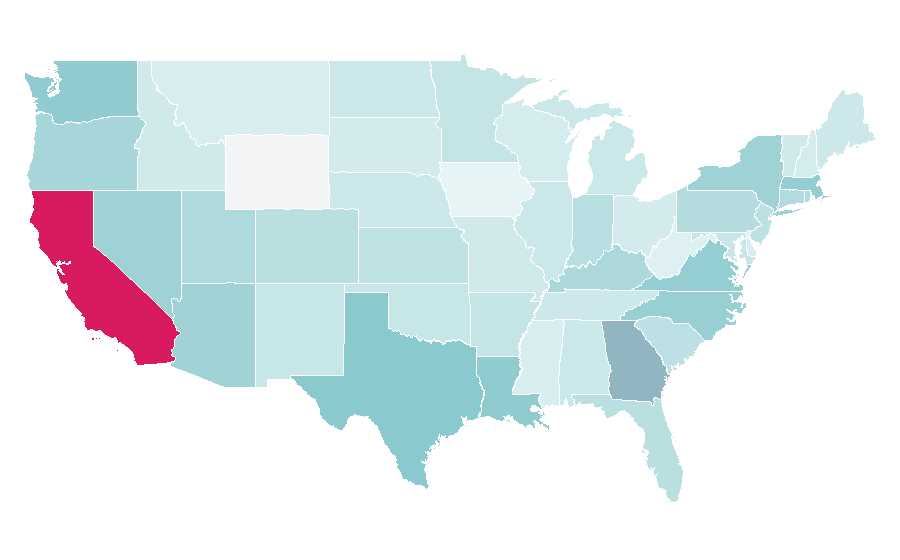 Affinity by region — Gautama Buddha, United States