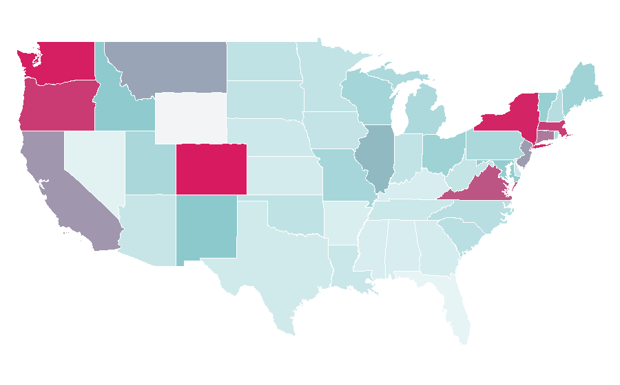 Affinity by region — Gear Patrol, United States