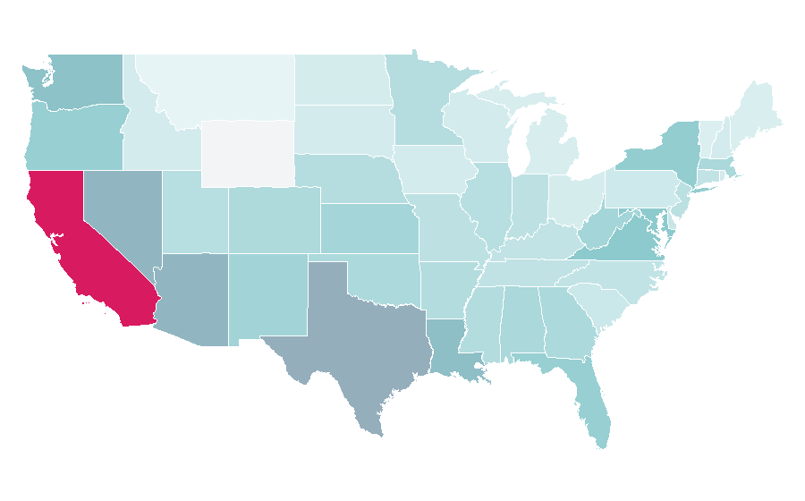 Afinidad por región — Geek, Estados Unidos