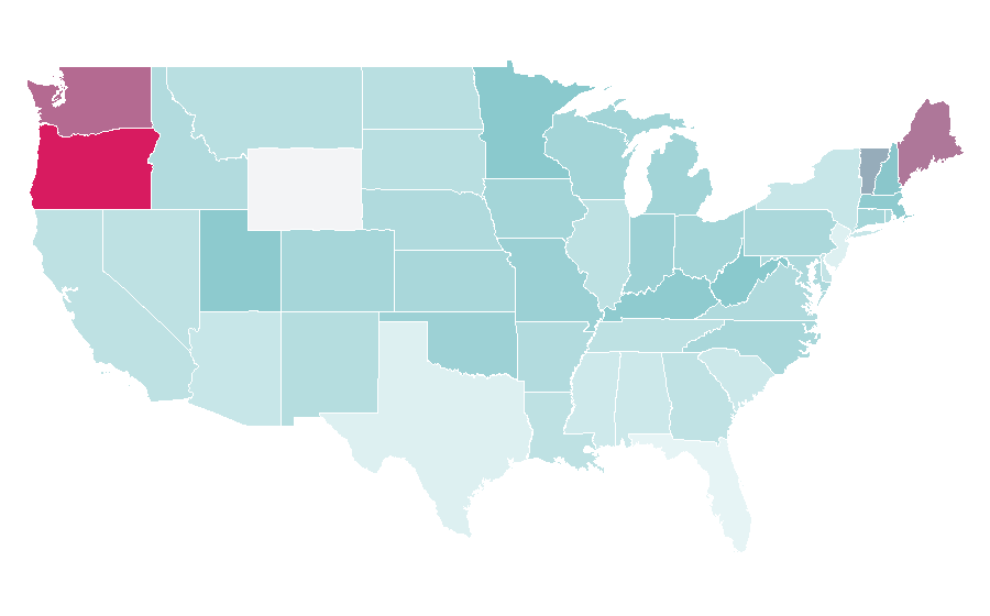 Affinity by region — Genderqueer, United States