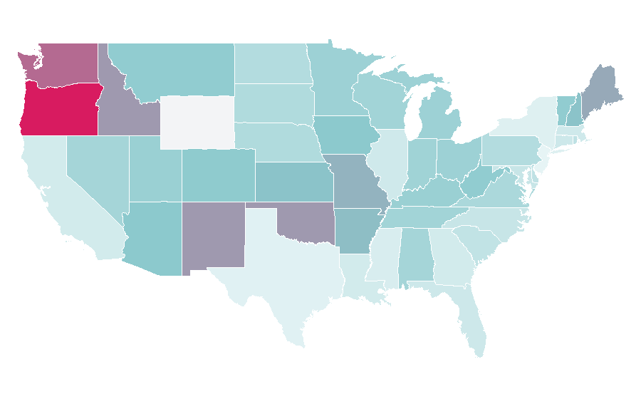 Affinity by region — Gene Roddenberry, United States